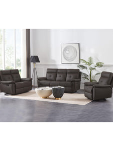 Fauteuil relax en cuir marron VINETA