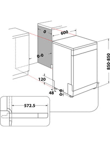 Lave-vaisselle pose libre 60cm Whirlpool - WFC3C42P